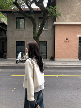 [SHOPPERMADE] ノーカラー Wool65 ダブルジャケット (2color)