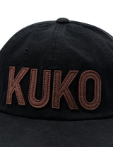 KUKO ロゴ6パネルャップ_ブラックブラウン