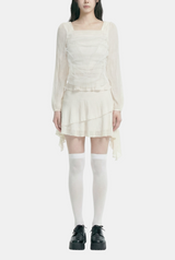 Muse Shirring Square Neck Blouse