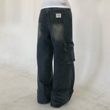 ROUT CARGO WIDE DENIM PANTS