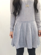 line and pleated dress