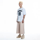 カットオフワイドバミューダスウェットパンツ- BEIGE