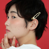 [2SET] metal wave hair pin - gold