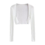 Rib Crop Bolero Cardigan