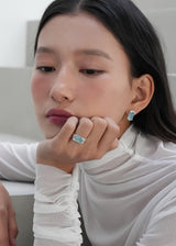 [MADE] GROTTO EARRING 11 - CLEAR AQUAMARINE BLUE