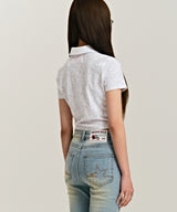 939 LOGO COLLAR CROP TOP (FLOWER)