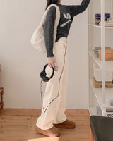 Fleece wide pants