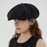 VA Curved Logo Easy Fit Newsboy Cap / Black