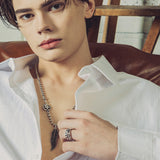 SVR-623 [Korean celebrity Enhypen Heeseung wears] silver 92.5 cross chain silver ring