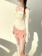 1155. Via scarf halter top bolero set (5color)