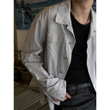 [Unisex] Satin trucker shirts jacket(2color)