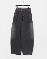 Surfy Side Slit Washed Balloon Fit Denim Pants