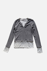 Angora button layered tee