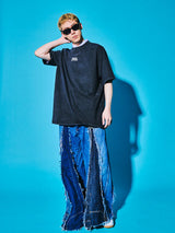 Sakura Animals Black Denim Washed T-Shirt (Ape)