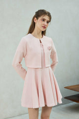 LANI TWEED CARDIGAN / PINK