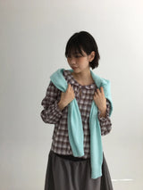 Dinf Frill Check Blouse (1color)