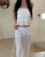 Frill crop blouse