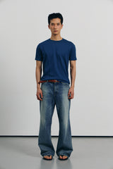 Cool curve half t-shirts(Aquablue)