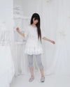 TEA DIARY V-NECK TOP / WHITE