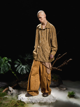 RELABEL 24AW Pupa-Silence Contour Pleated Layered Deconstructed Long Sleeve Shirt
