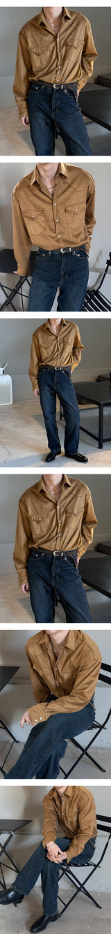 [S/F] Suede western pocket shirts(2color)