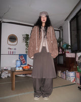 (2color) Bohemian Wrinkle 2-Way Hood Quilted Jumper