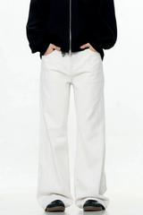 White Straight-Leg Jeans