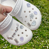 [made]purple&silver resin shoes charm set 