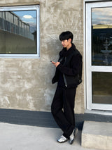 フリースラインシングルプレートワイドコットンパンツ - サイズ XS, S, M, L