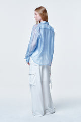 See through shirts Blue