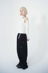 2WAY STRING PANTS_BLACK ( FLEECE.ver)