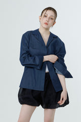 ツイルフェイデッドシャツ_DARK BLUE