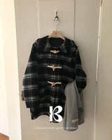 [ORIGINAL] Meter Check Hooded Duffle Coat