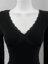 city race V-neck long sleeve T (2color)