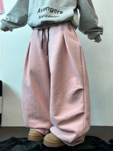 PARACHUTE TWO PINTUCK BALLOON LONG WIDE PANTS 🖤🩶💜🤎🩷5COLOR
