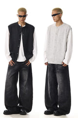 Layered Knit Vest Cardigan