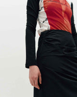Draped Long Skirt _ WHITE