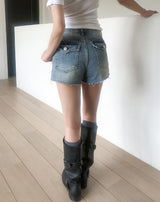 Perry Back Pocket Short Denim Shorts