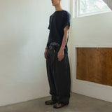 Herringbone pleat pants / Charcoal