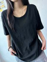 アンブルベーシックUネックオーバーサイズTシャツ 5カラー
