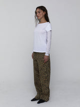 Cotton Leopard Pants_Beige