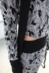 [ID] Floral Jacquard Set-up (Skirt) (Gray)