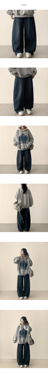 [Short & basic & long] ノエルウォッシングセミワイドデニムパンツ