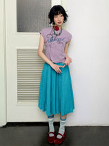 Printed loose ocean blue polka dot umbrella skirt
