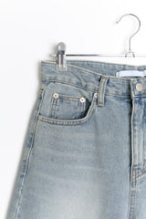 light washing bermuda denim pants