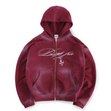 Vintage Spray Plast Hood Zip-up (Burgundy)