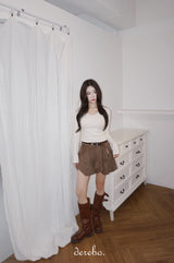 Ivory V-neck Lace Long-sleeved T-shirt