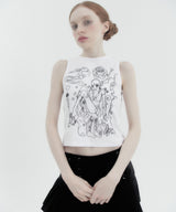 Dream Girl Sleeveless Tee White