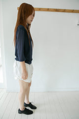 see-through sleeve capri sleeve top(3colors)