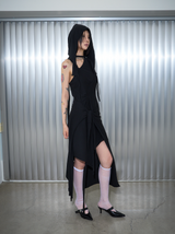 Hood Cropped Cardigan Black